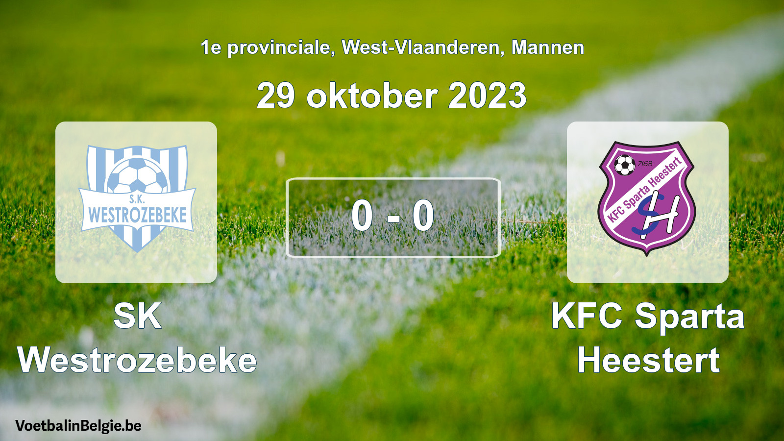 Gespeelde wedstrijd mannenvoetbal: SK Westrozebeke - KFC Sparta Heestert 0 - 0 (29 oktober 2023)
