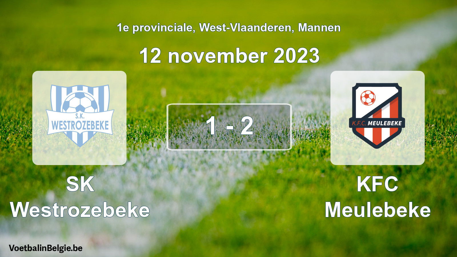 Gespeelde wedstrijd mannenvoetbal: SK Westrozebeke - KFC Meulebeke 1 - 2 (12 november 2023)