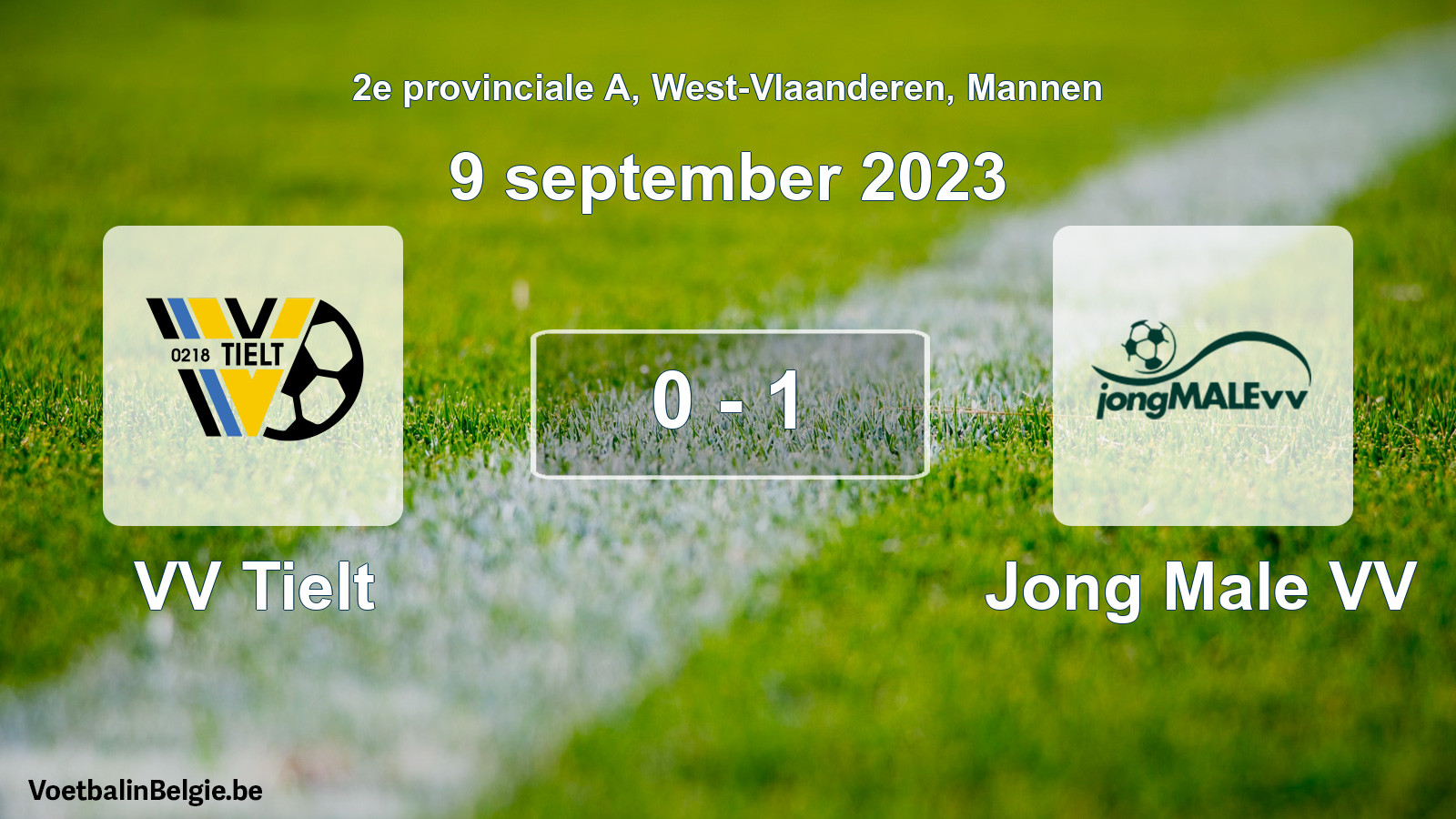 Gespeelde wedstrijd mannenvoetbal: VV Tielt - Jong Male VV 0 - 1 (9 september 2023)