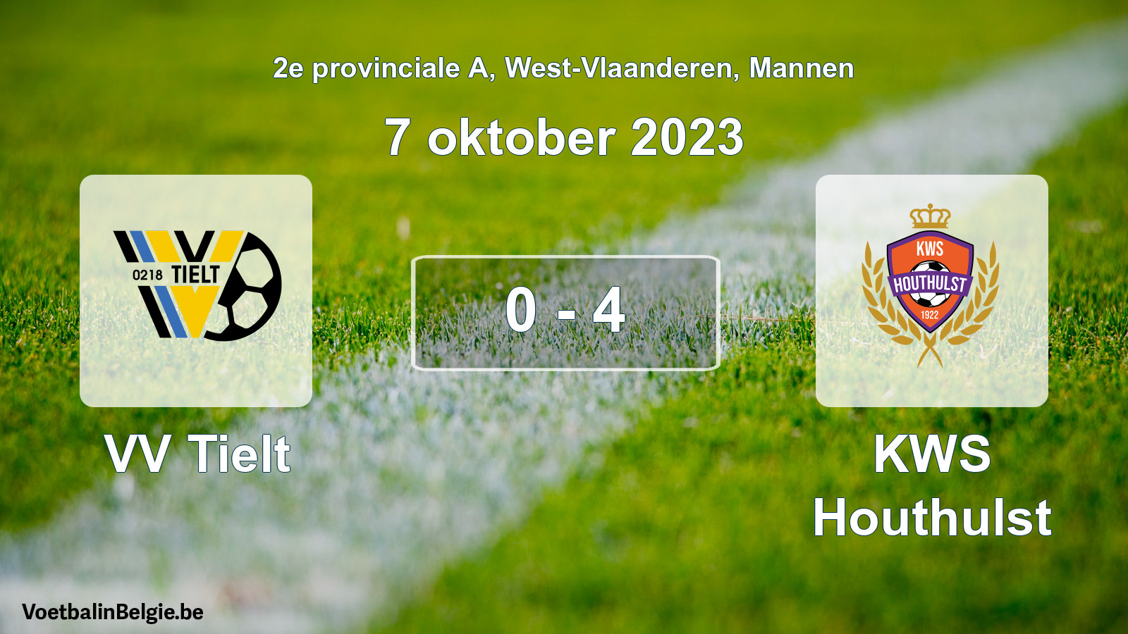 Gespeelde wedstrijd mannenvoetbal: VV Tielt - KWS Houthulst 0 - 4 (7 oktober 2023)