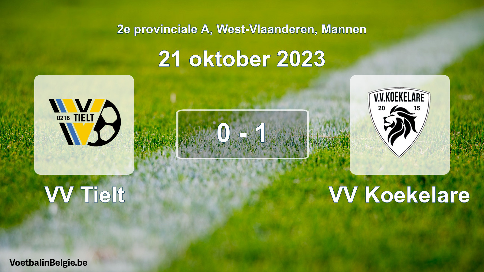Gespeelde wedstrijd mannenvoetbal: VV Tielt - VV Koekelare 0 - 1 (21 oktober 2023)