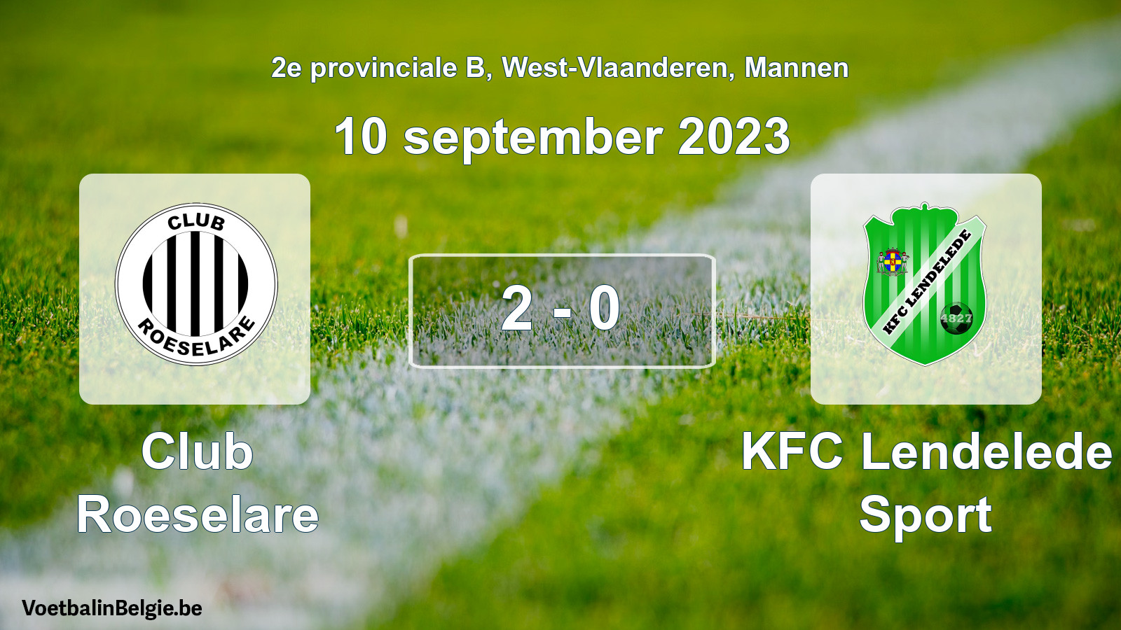 Gespeelde wedstrijd mannenvoetbal: Club Roeselare - KFC Lendelede Sport 2 - 0 (10 september 2023)