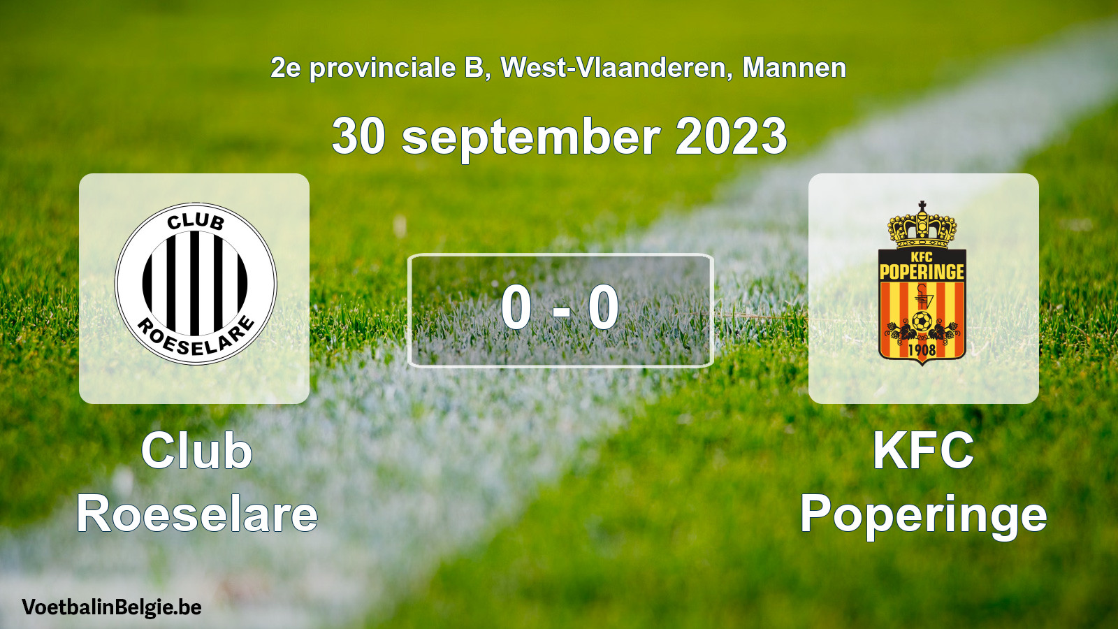 Gespeelde wedstrijd mannenvoetbal: Club Roeselare - KFC Poperinge 0 - 0 (30 september 2023)