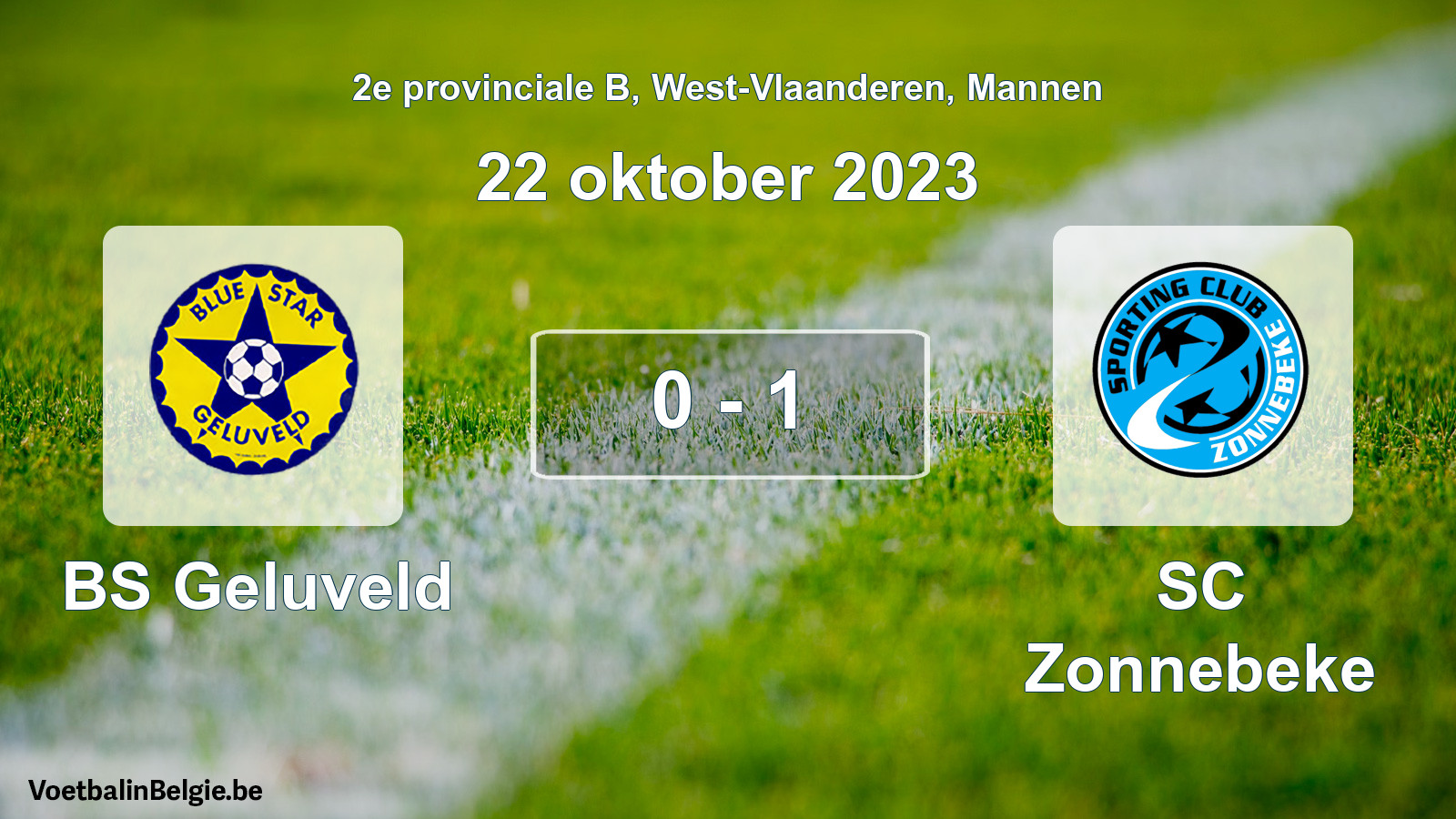 Gespeelde wedstrijd mannenvoetbal: BS Geluveld - SC Zonnebeke 0 - 1 (22 oktober 2023)