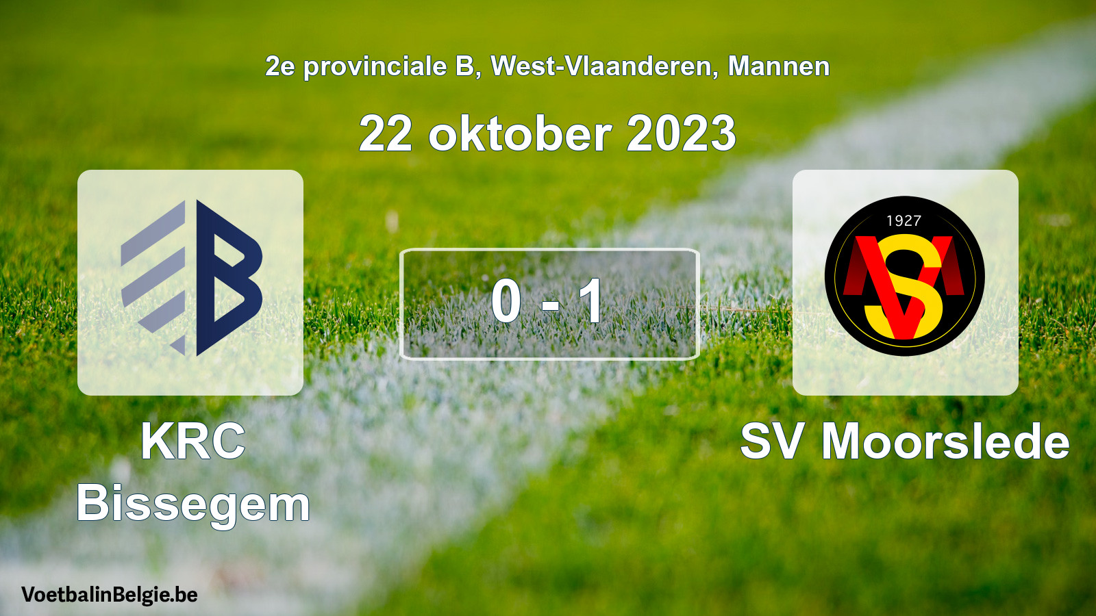 Gespeelde wedstrijd mannenvoetbal: KRC Bissegem - SV Moorslede 0 - 1 (22 oktober 2023)