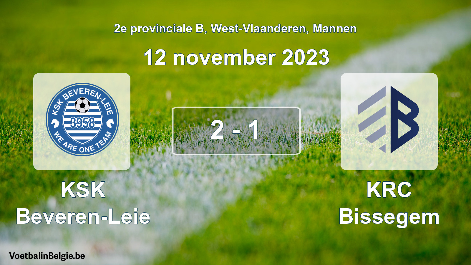 Gespeelde wedstrijd mannenvoetbal: KSK Beveren-Leie - KRC Bissegem 2 - 1 (12 november 2023)