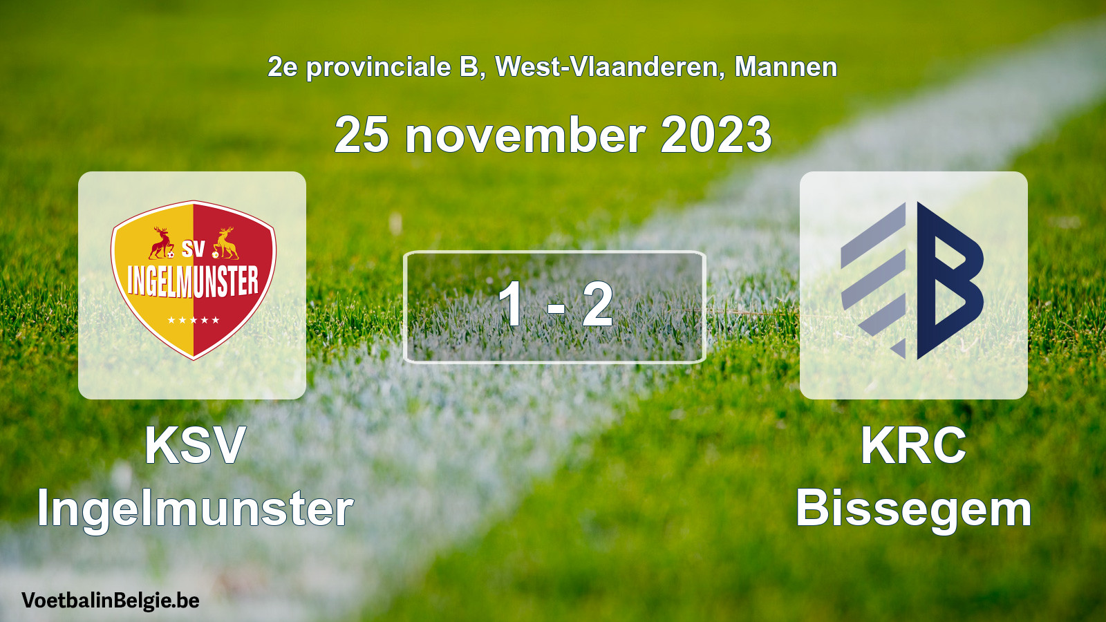 Gespeelde wedstrijd mannenvoetbal: KSV Ingelmunster - KRC Bissegem 1 - 2 (25 november 2023)