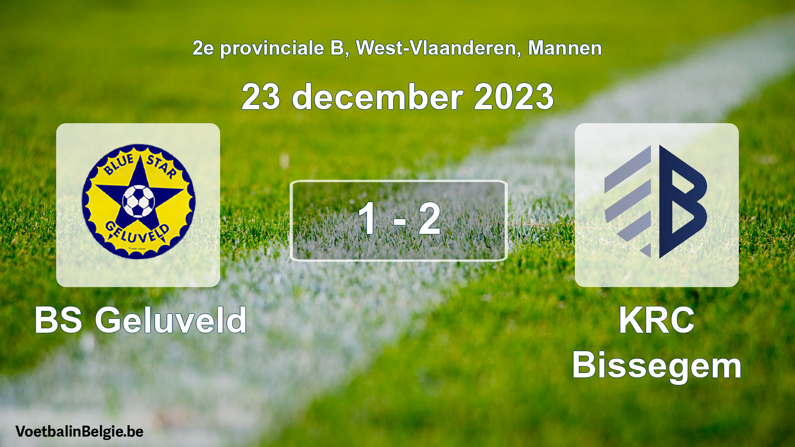 Gespeelde wedstrijd mannenvoetbal: BS Geluveld - KRC Bissegem 1 - 2 (23 december 2023)