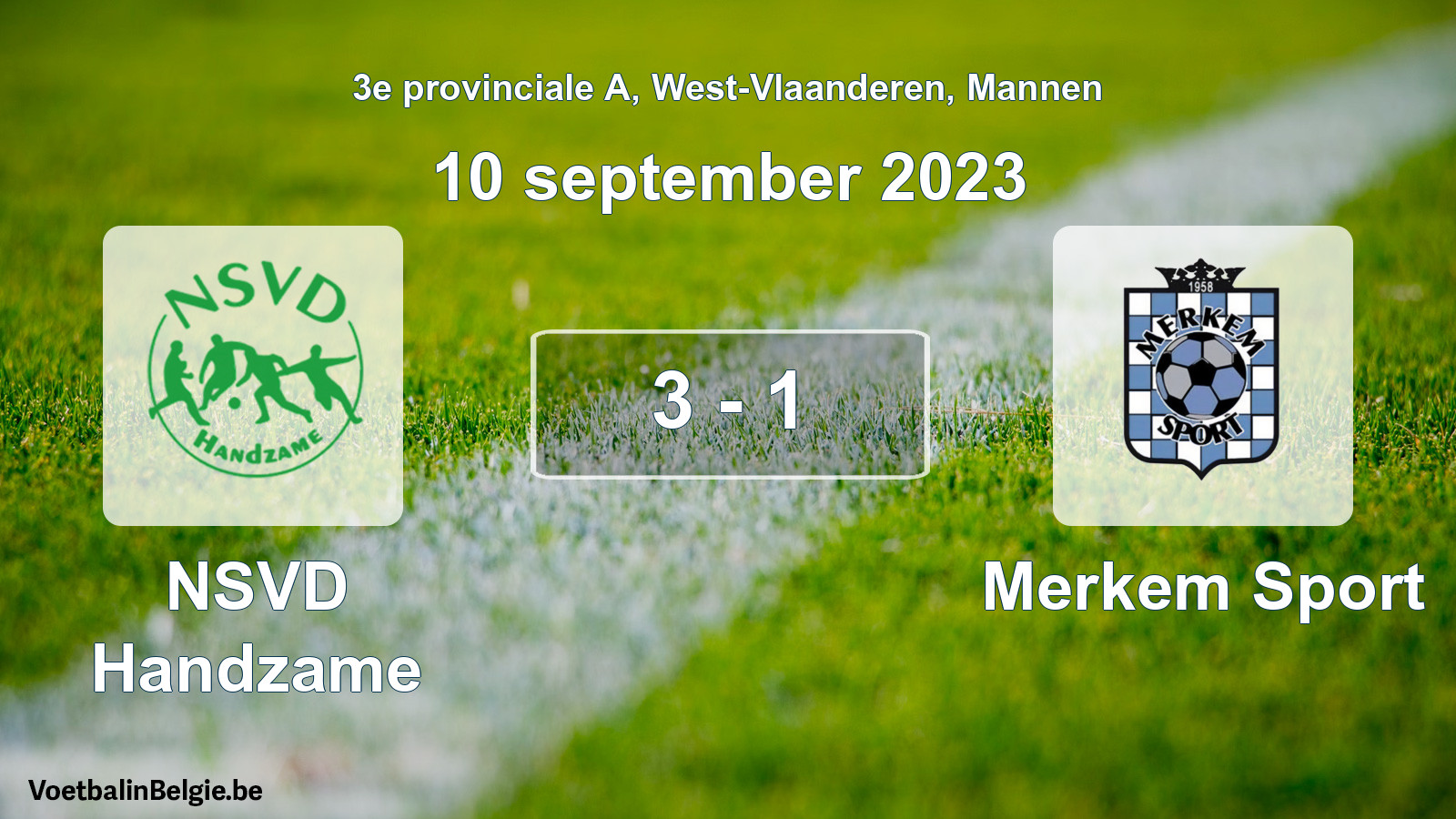 Gespeelde wedstrijd mannenvoetbal: NSVD Handzame - Merkem Sport 3 - 1 (10 september 2023)