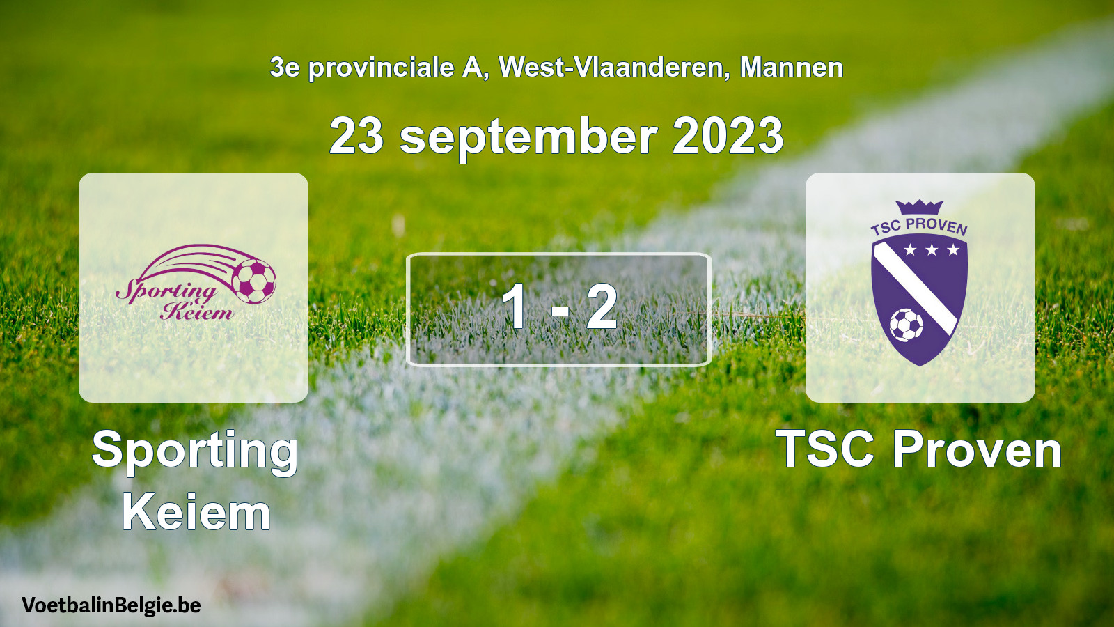 Gespeelde wedstrijd mannenvoetbal: Sporting Keiem - TSC Proven 1 - 2 (23 september 2023)