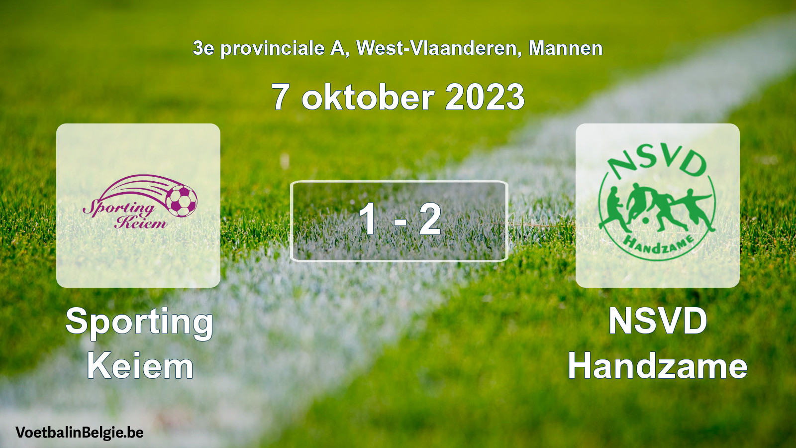 Gespeelde wedstrijd mannenvoetbal: Sporting Keiem - NSVD Handzame 1 - 2 (7 oktober 2023)