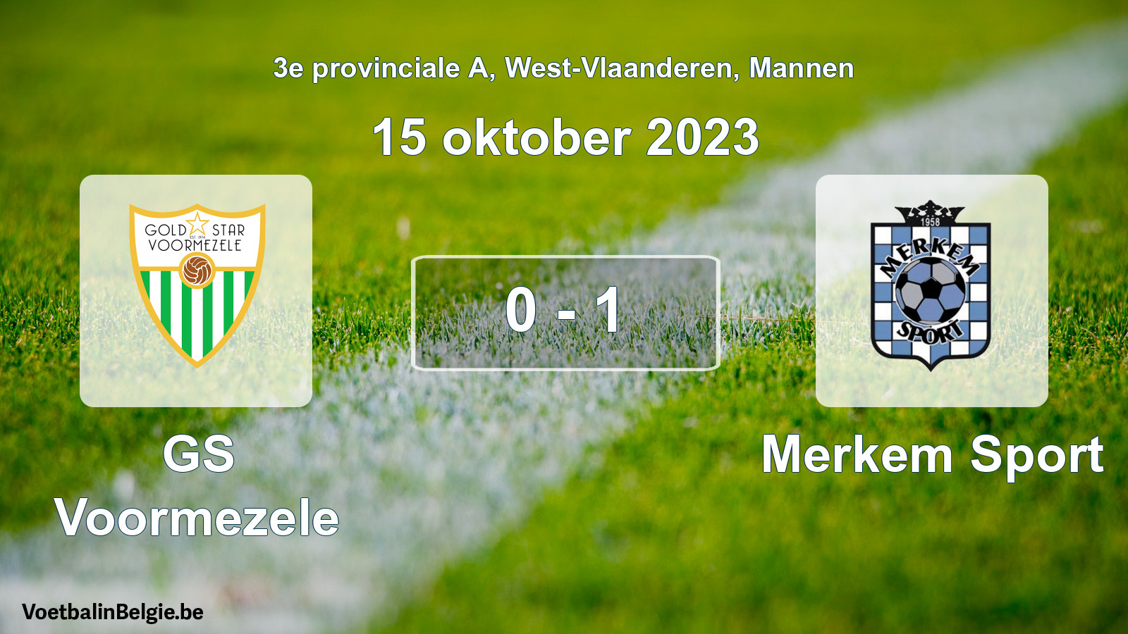 Gespeelde wedstrijd mannenvoetbal: GS Voormezele - Merkem Sport 0 - 1 (15 oktober 2023)