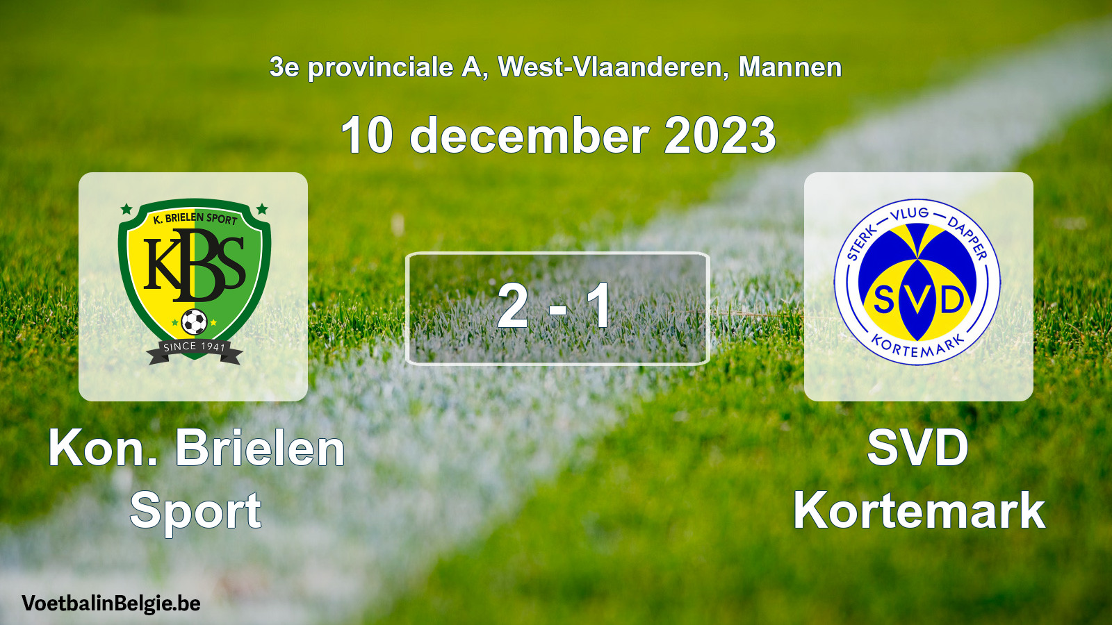 Gespeelde wedstrijd mannenvoetbal: Kon. Brielen Sport - SVD Kortemark 2 - 1 (10 december 2023)