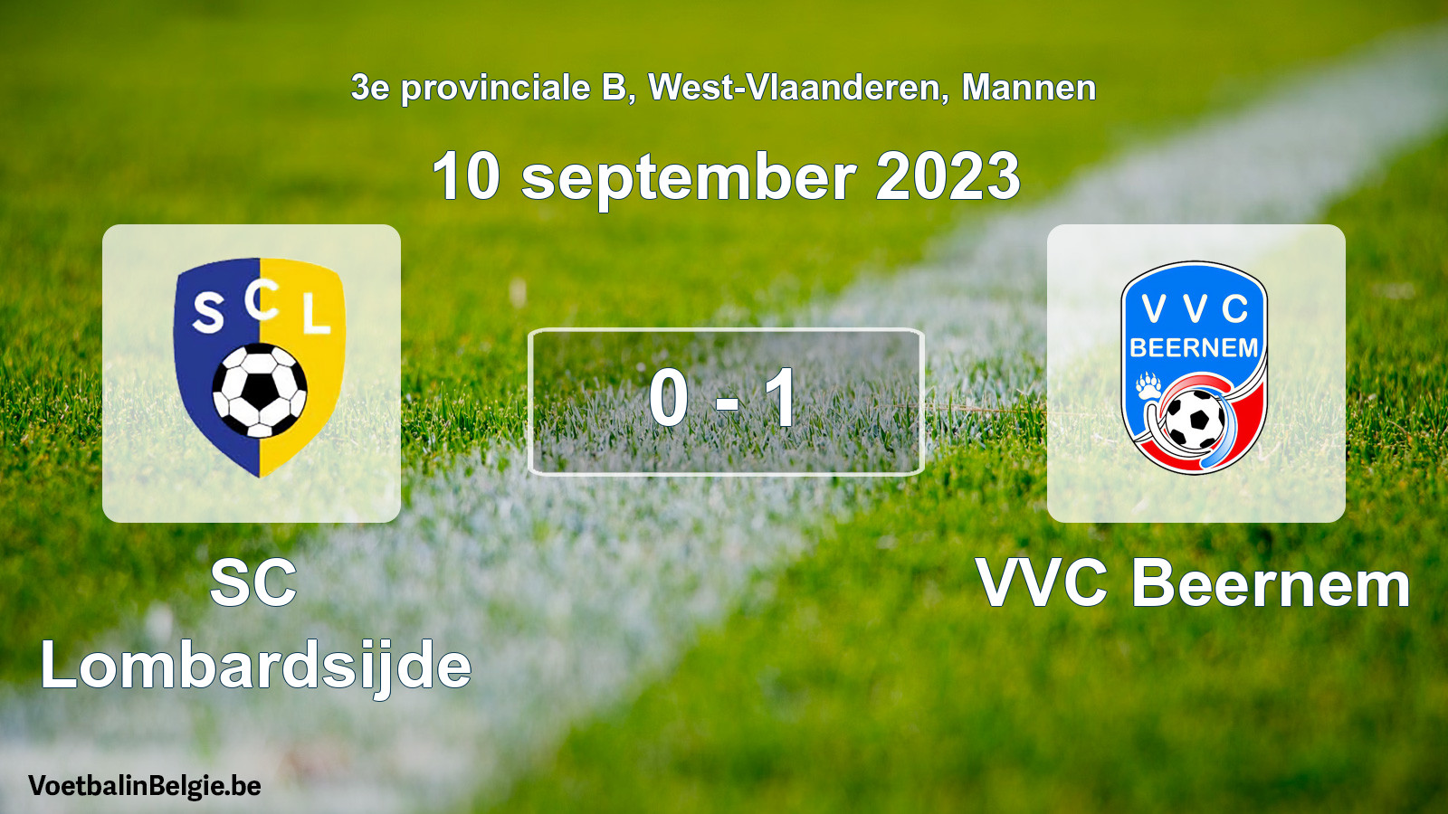 Gespeelde wedstrijd mannenvoetbal: SC Lombardsijde - VVC Beernem 0 - 1 (10 september 2023)