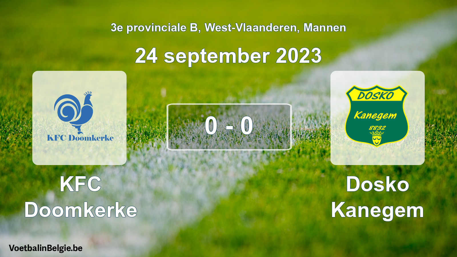 Gespeelde wedstrijd mannenvoetbal: KFC Doomkerke - Dosko Kanegem 0 - 0 (24 september 2023)