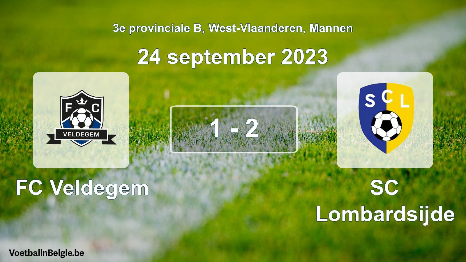 Gespeelde wedstrijd mannenvoetbal: FC Veldegem - SC Lombardsijde 1 - 2 (24 september 2023)