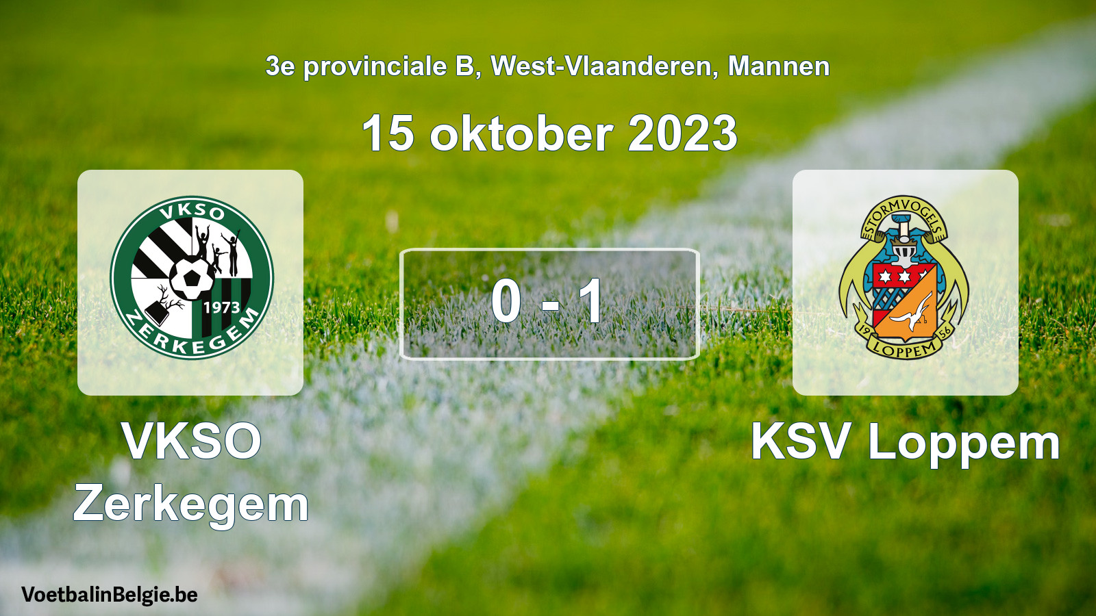 Gespeelde wedstrijd mannenvoetbal: VKSO Zerkegem - KSV Loppem 0 - 1 (15 oktober 2023)
