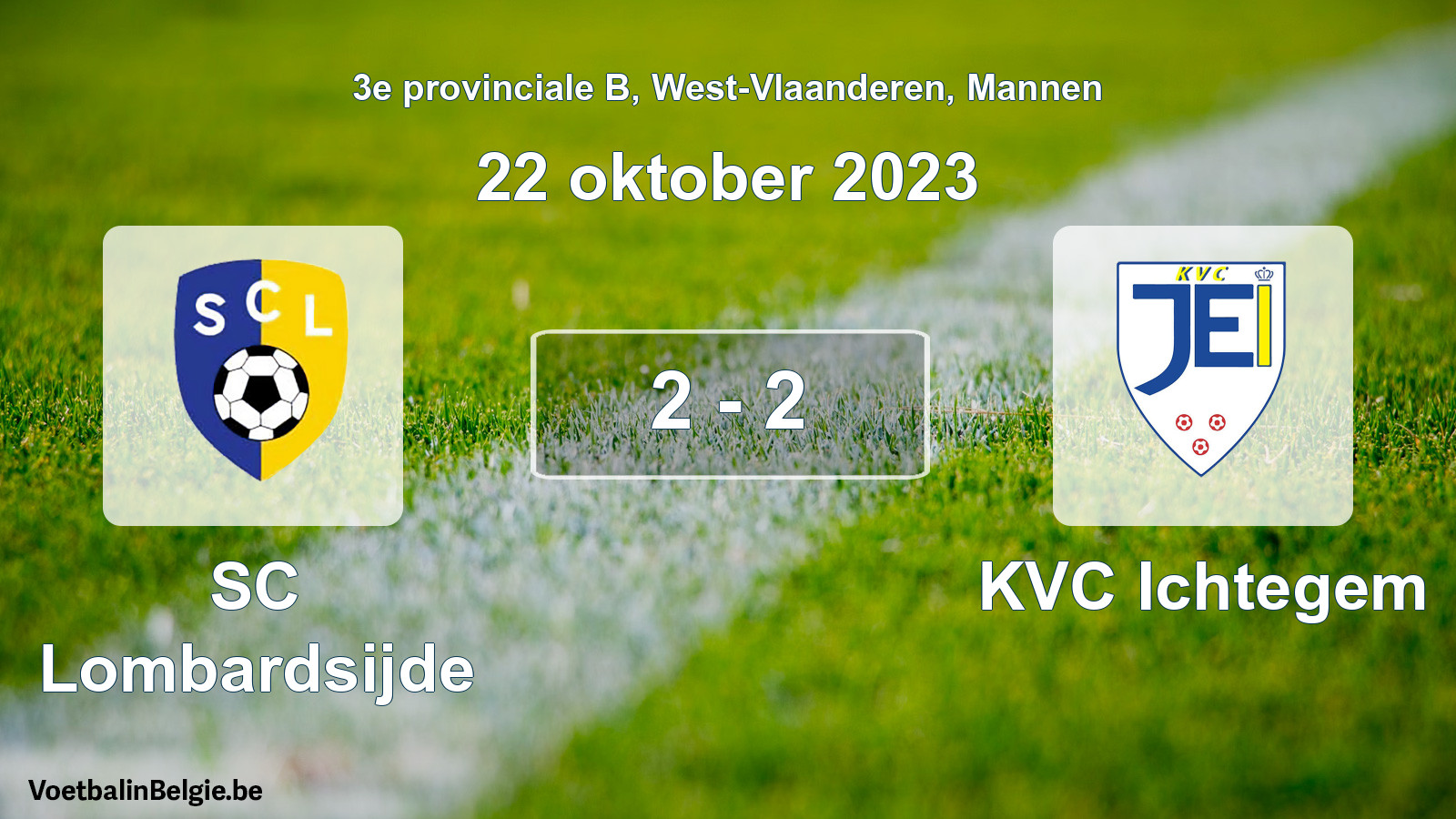 Played match men football: SC Lombardsijde - KVC Ichtegem 2 - 2 (22 October 2023)