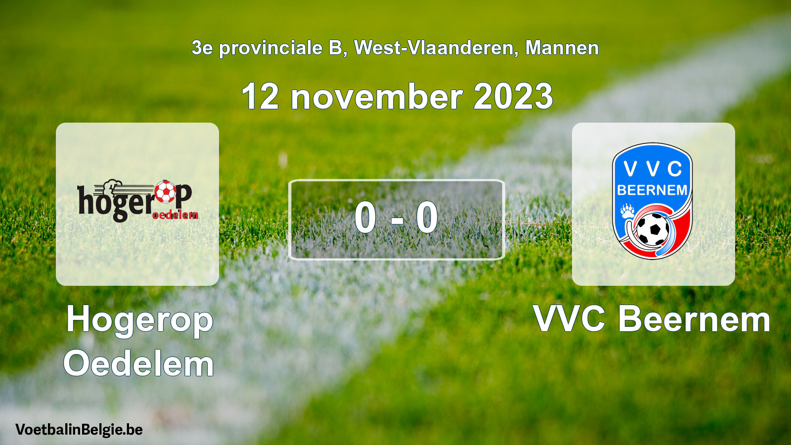 Gespeelde wedstrijd mannenvoetbal: Hogerop Oedelem - VVC Beernem 0 - 0 (12 november 2023)