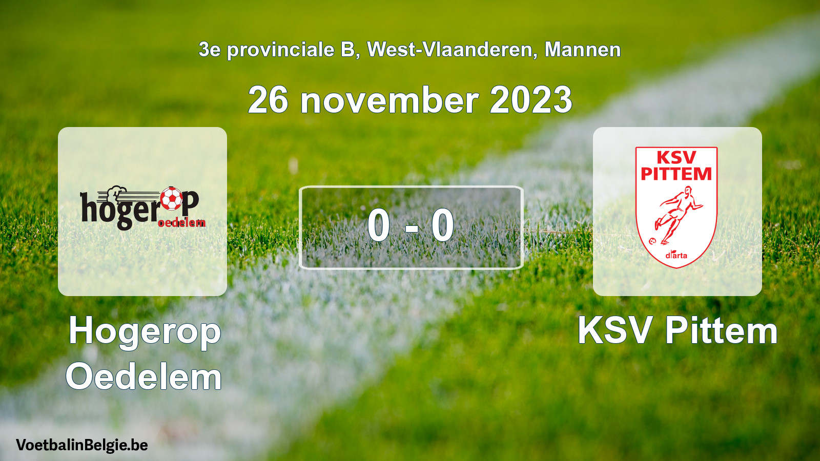 Gespeelde wedstrijd mannenvoetbal: Hogerop Oedelem - KSV Pittem 0 - 0 (26 november 2023)