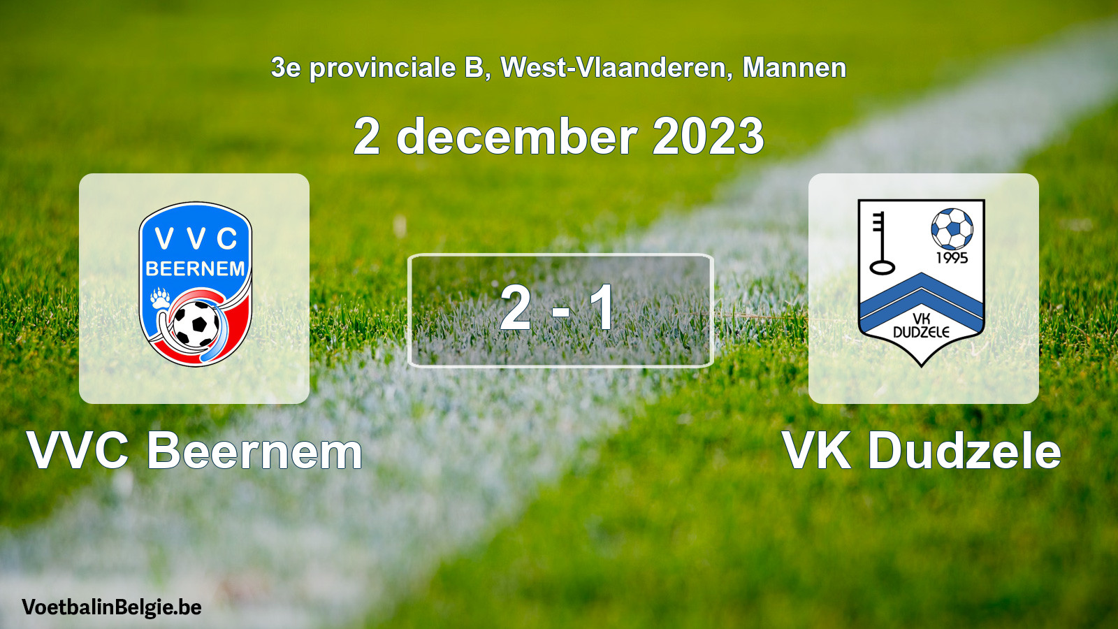 Played match men football: VVC Beernem - VK Dudzele 2 - 1 (2 December 2023)