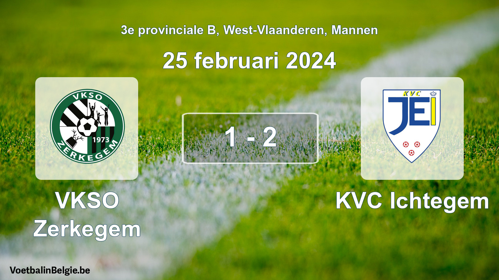 Gespeelde wedstrijd mannenvoetbal: VKSO Zerkegem - KVC Ichtegem 1 - 2 (25 februari 2024)