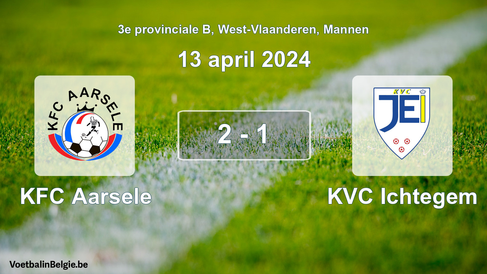 Played match men football: KFC Aarsele - KVC Ichtegem 2 - 1 (13 April 2024)