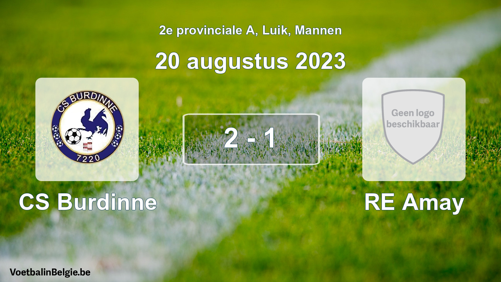 Gespeelde wedstrijd mannenvoetbal: CS Burdinne - RE Amay 2 - 1 (20 augustus 2023)
