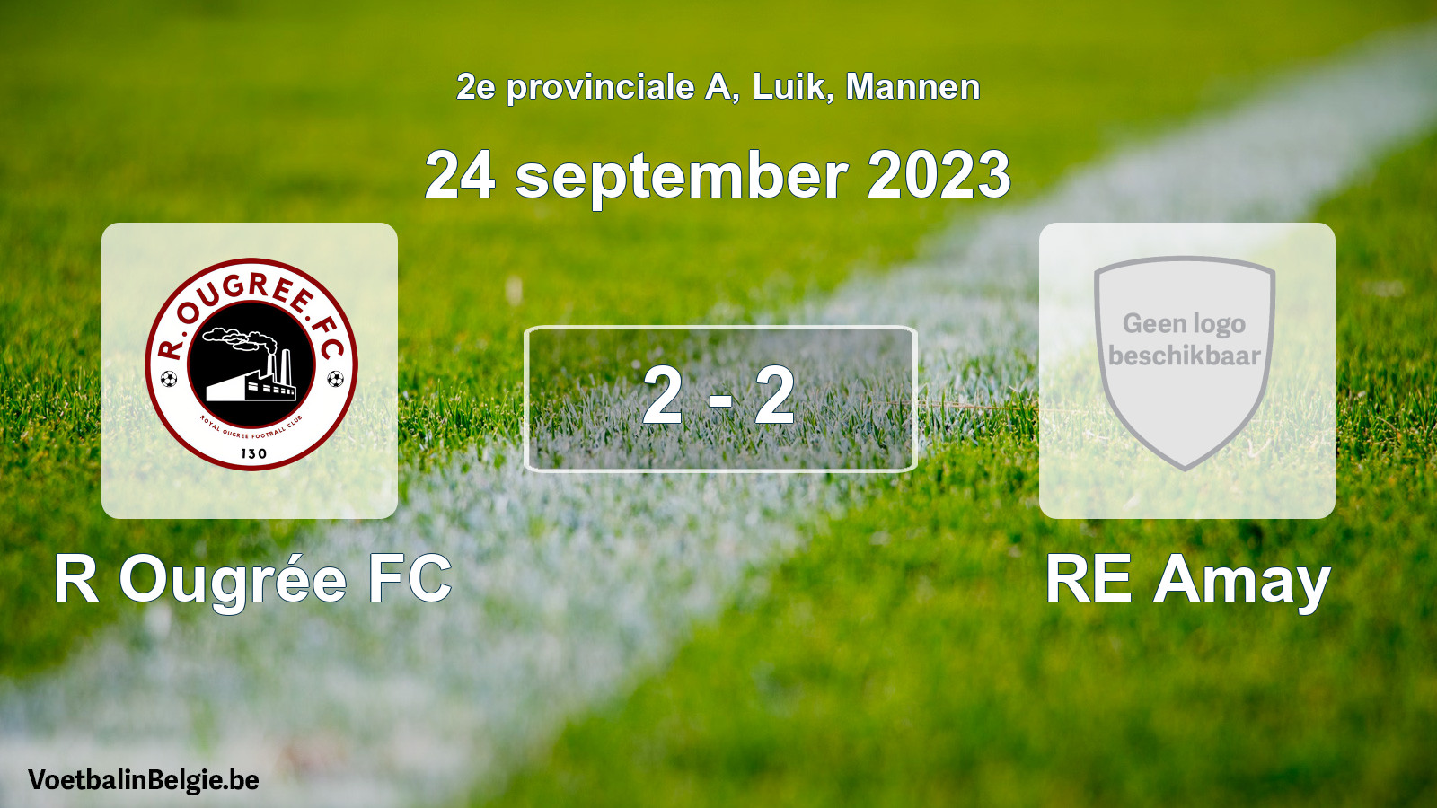 Gespeelde wedstrijd mannenvoetbal: R Ougrée FC - RE Amay 2 - 2 (24 september 2023)