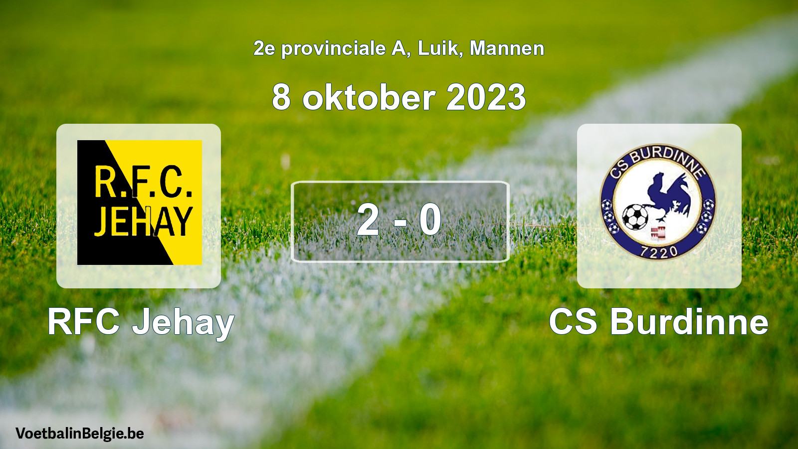 Gespeelde wedstrijd mannenvoetbal: RFC Jehay - CS Burdinne 2 - 0 (8 oktober 2023)