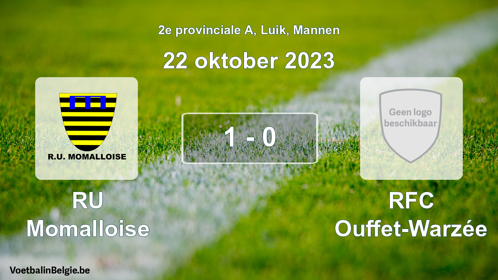 Gespeelde wedstrijd mannenvoetbal: RU Momalloise - RFC Ouffet-Warzée 1 - 0 (22 oktober 2023)