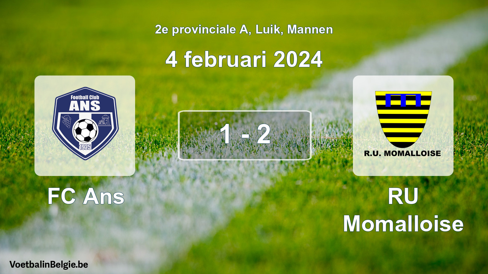 Played match men football: FC Ans - RU Momalloise 1 - 2 (4 February 2024)