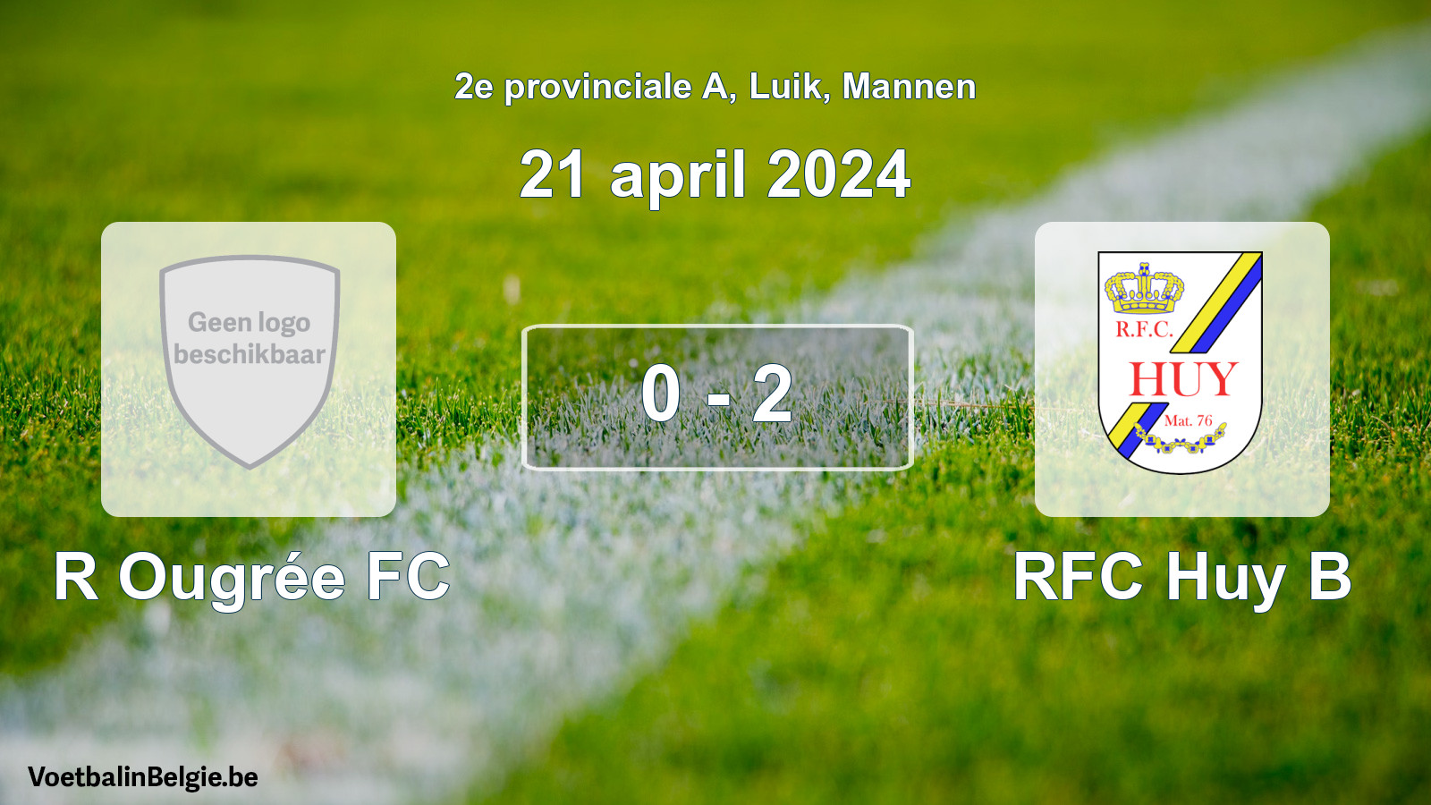 Gespeelde wedstrijd mannenvoetbal: R Ougrée FC - RFC Huy B 0 - 2 (21 april 2024)