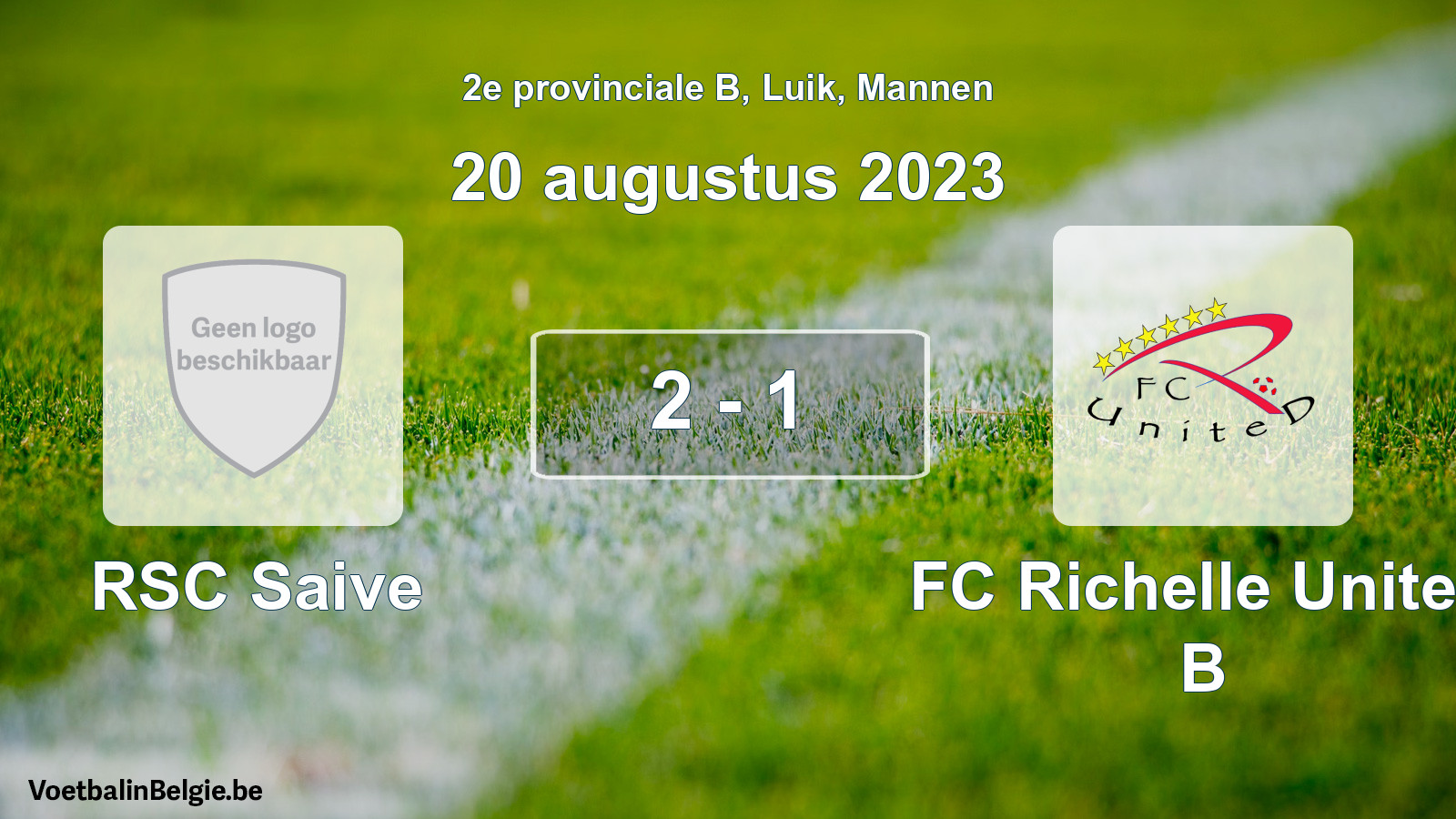 Gespeelde wedstrijd mannenvoetbal: RSC Saive - FC Richelle United B 2 - 1 (20 augustus 2023)