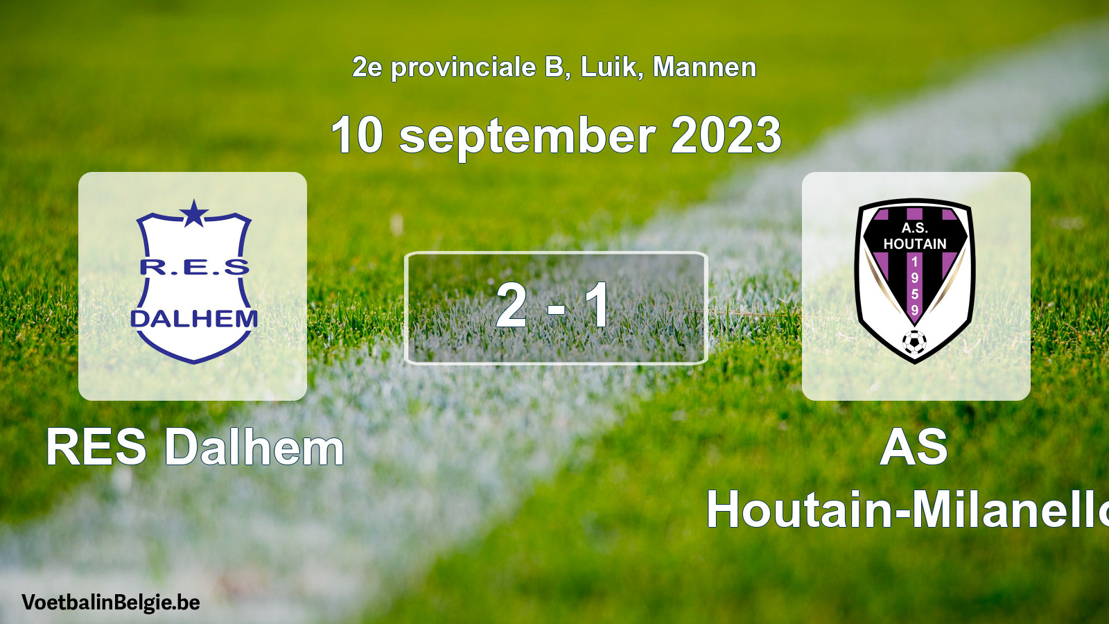 Gespeelde wedstrijd mannenvoetbal: RES Dalhem - AS Houtain-Milanello 2 - 1 (10 september 2023)