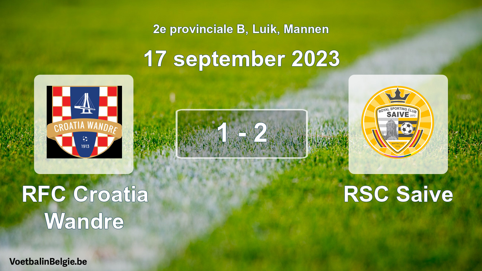 Gespeelde wedstrijd mannenvoetbal: RFC Croatia Wandre - RSC Saive 1 - 2 (17 september 2023)
