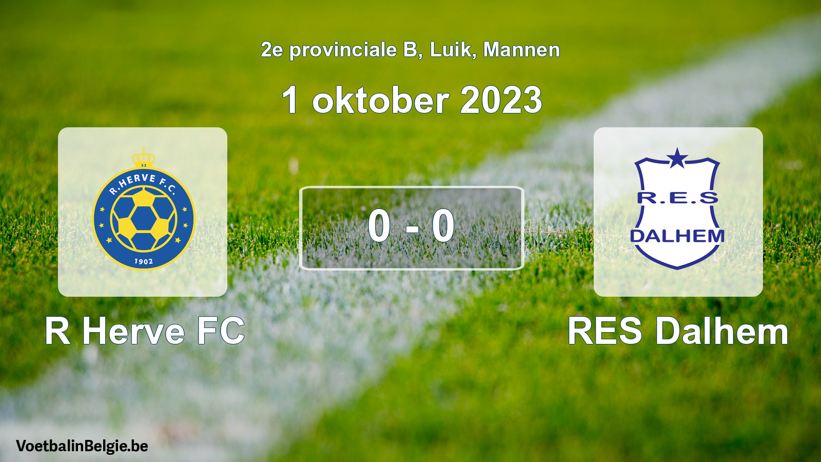 Gespeelde wedstrijd mannenvoetbal: R Herve FC - RES Dalhem 0 - 0 (1 oktober 2023)