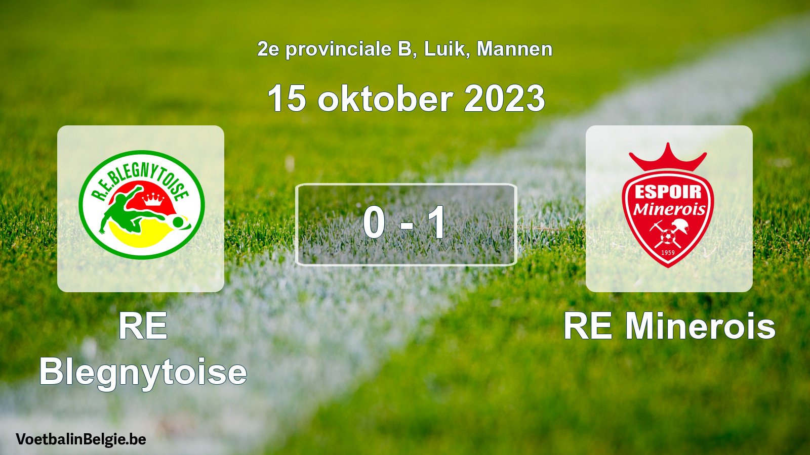 Played match men football: RE Blegnytoise - RE Minerois 0 - 1 (15 October 2023)