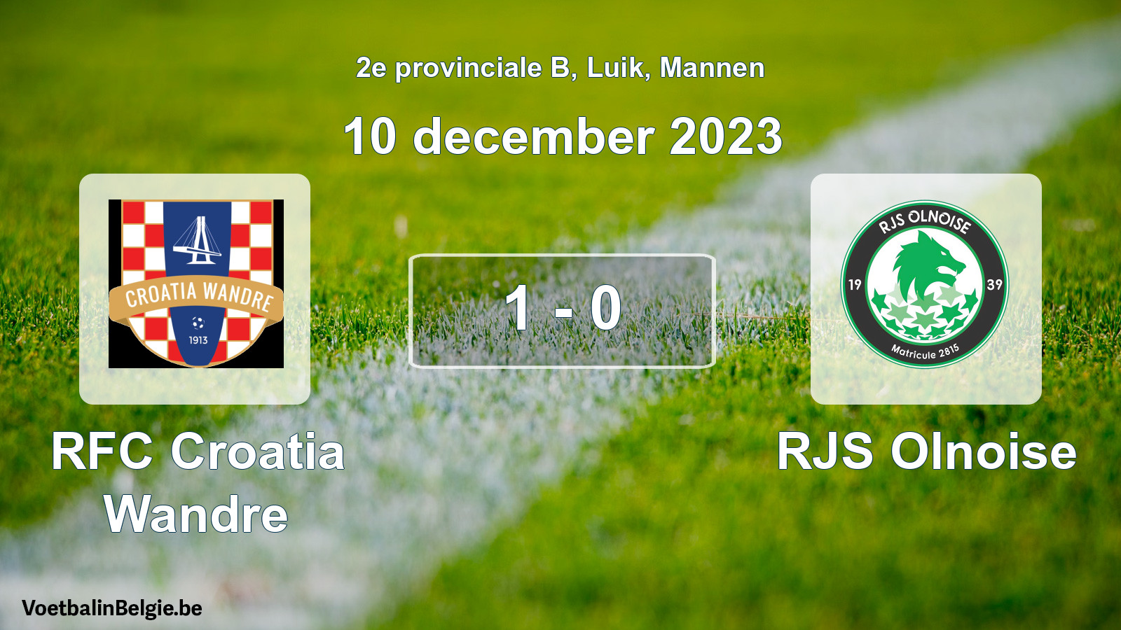 Played match men football: RFC Croatia Wandre - RJS Olnoise 1 - 0 (10 December 2023)