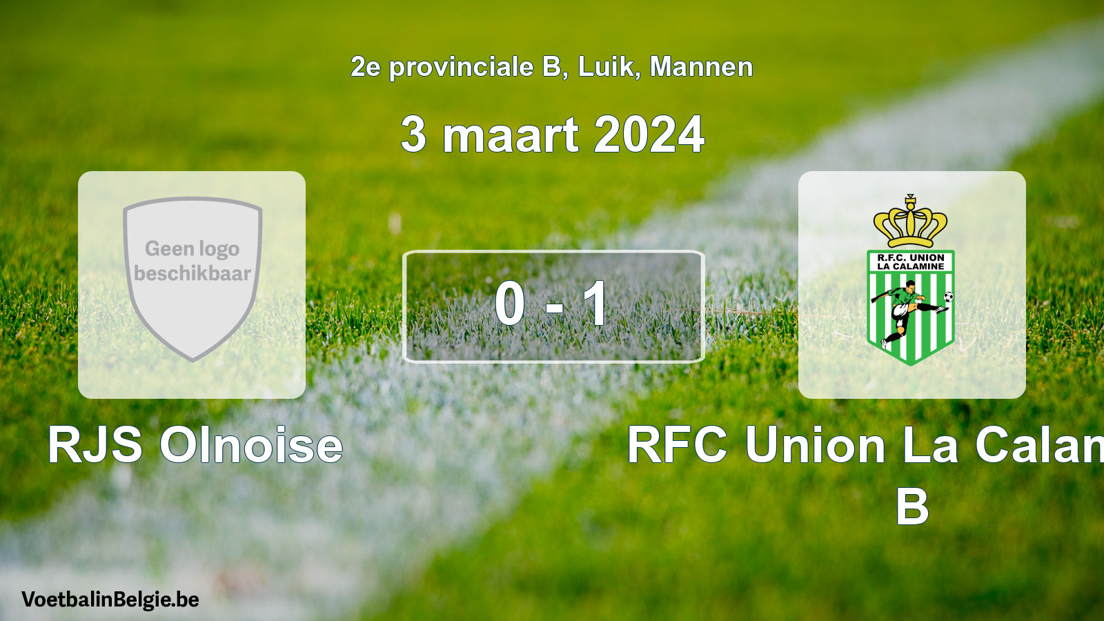 Gespeelde wedstrijd mannenvoetbal: RJS Olnoise - RFC Union La Calamine B 0 - 1 (3 maart 2024)