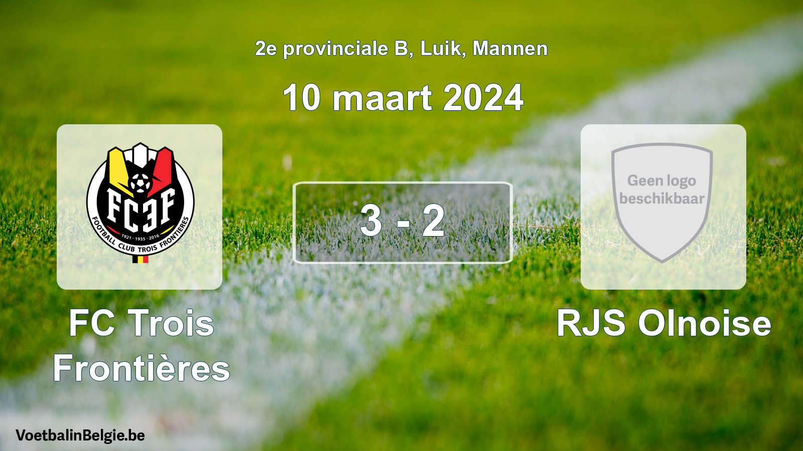Gespeelde wedstrijd mannenvoetbal: FC Trois Frontières - RJS Olnoise 3 - 2 (10 maart 2024)