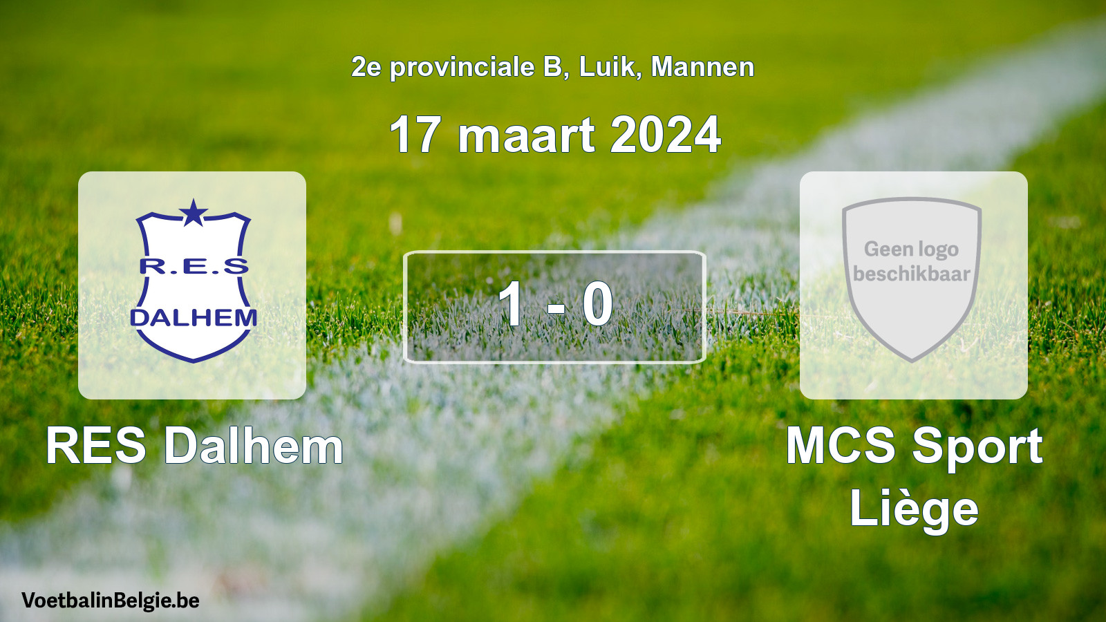Gespeelde wedstrijd mannenvoetbal: RES Dalhem - MCS Sport Liège 1 - 0 (17 maart 2024)