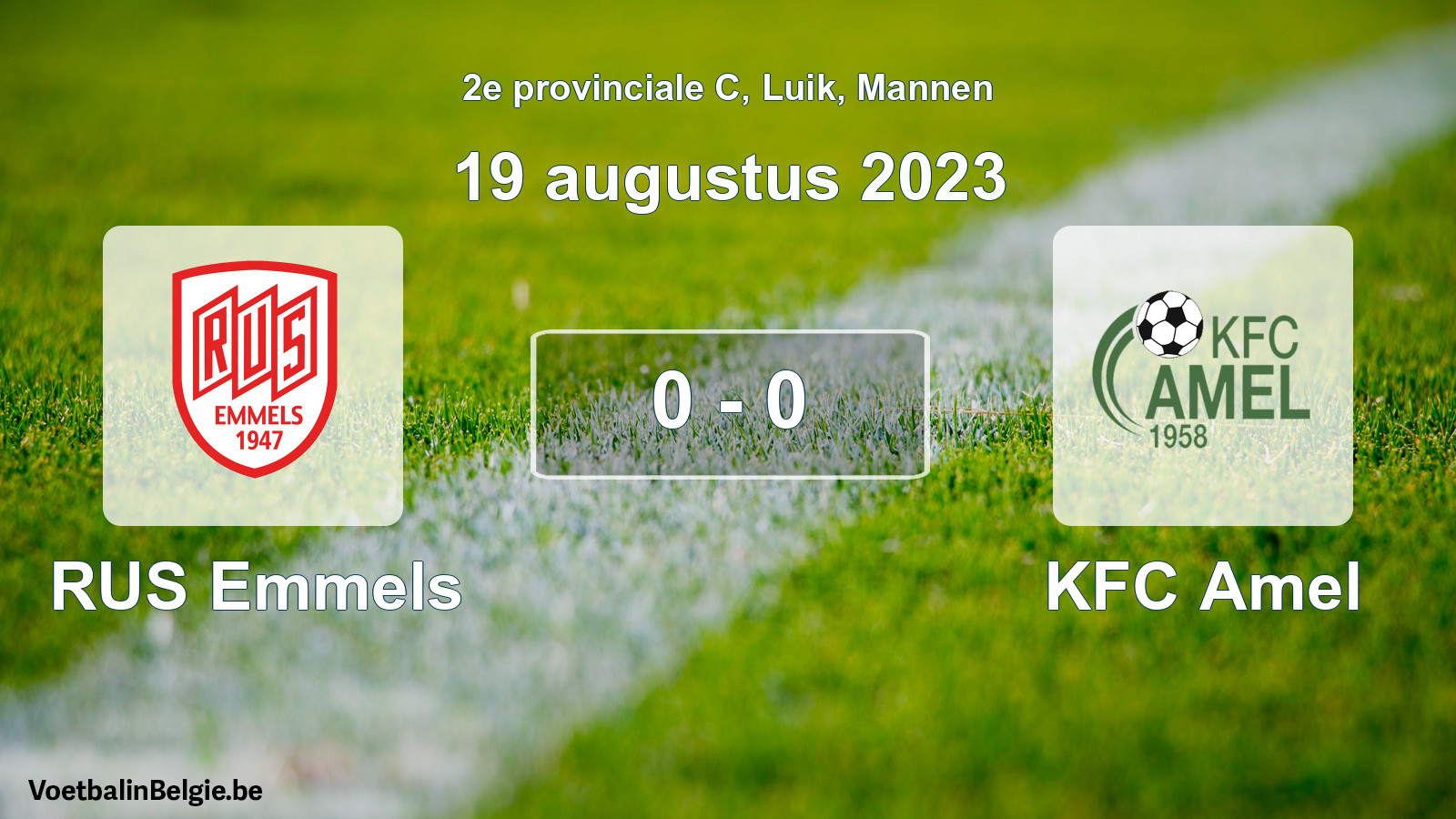 Gespeelde wedstrijd mannenvoetbal: RUS Emmels - KFC Amel 0 - 0 (19 augustus 2023)