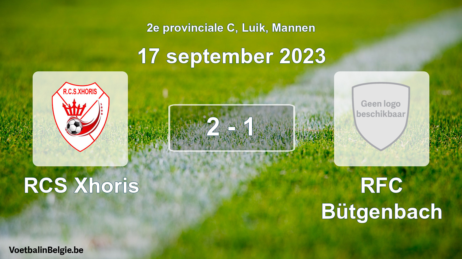 Gespeelde wedstrijd mannenvoetbal: RCS Xhoris - RFC Bütgenbach 2 - 1 (17 september 2023)