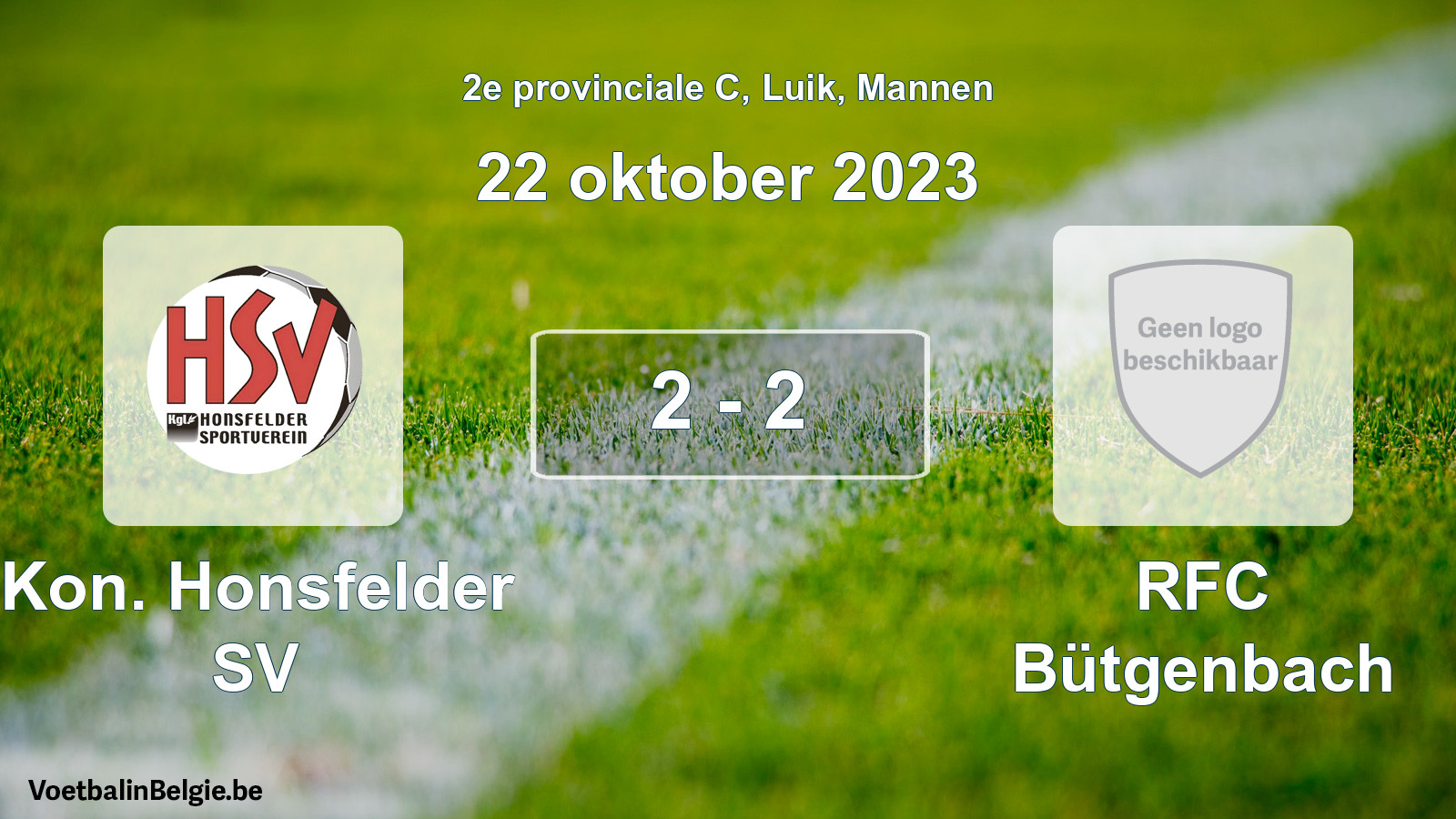 Gespeelde wedstrijd mannenvoetbal: Kon. Honsfelder SV - RFC Bütgenbach 2 - 2 (22 oktober 2023)