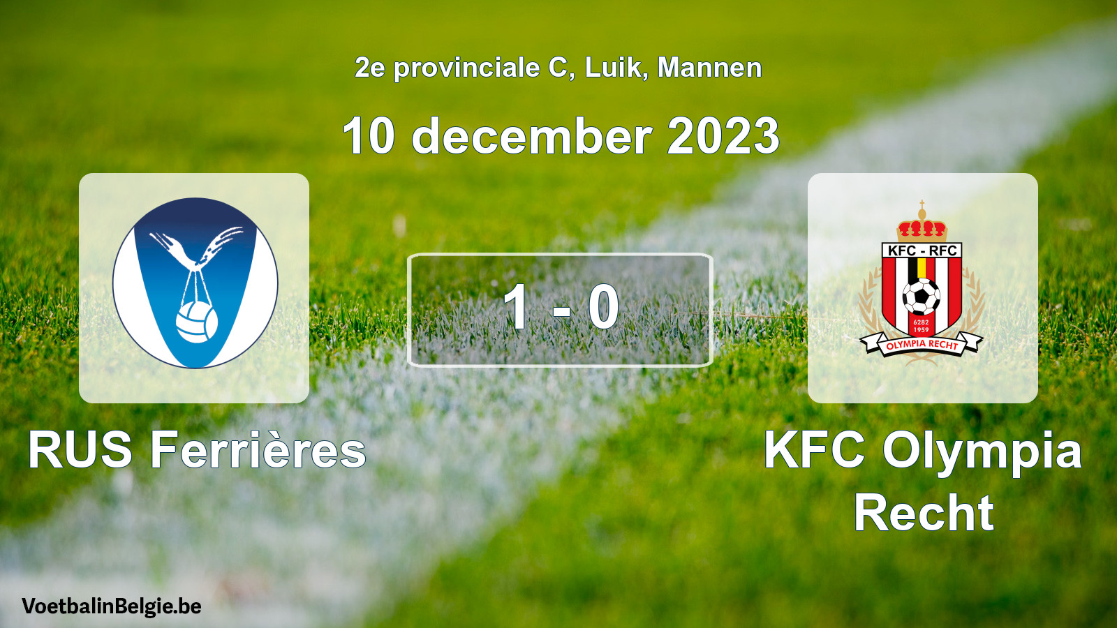 Gespeelde wedstrijd mannenvoetbal: RUS Ferrières - KFC Olympia Recht 1 - 0 (10 december 2023)