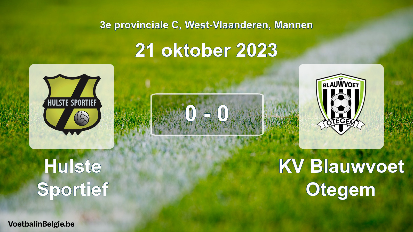 Gespeelde wedstrijd mannenvoetbal: Hulste Sportief - KV Blauwvoet Otegem 0 - 0 (21 oktober 2023)