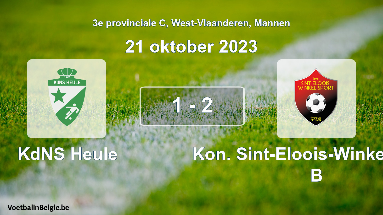 Played match men football: KdNS Heule - Kon. Sint-Eloois-Winkel Sport B 1 - 2 (21 October 2023)