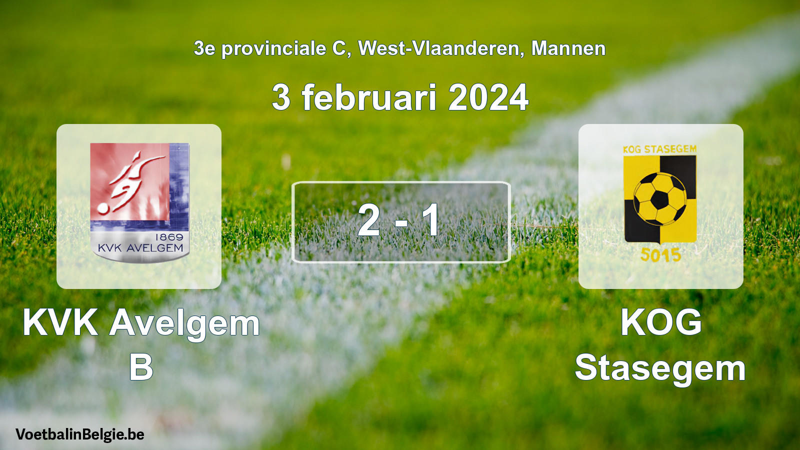 Played match men football: KVK Avelgem B - KOG Stasegem 2 - 1 (3 February 2024)