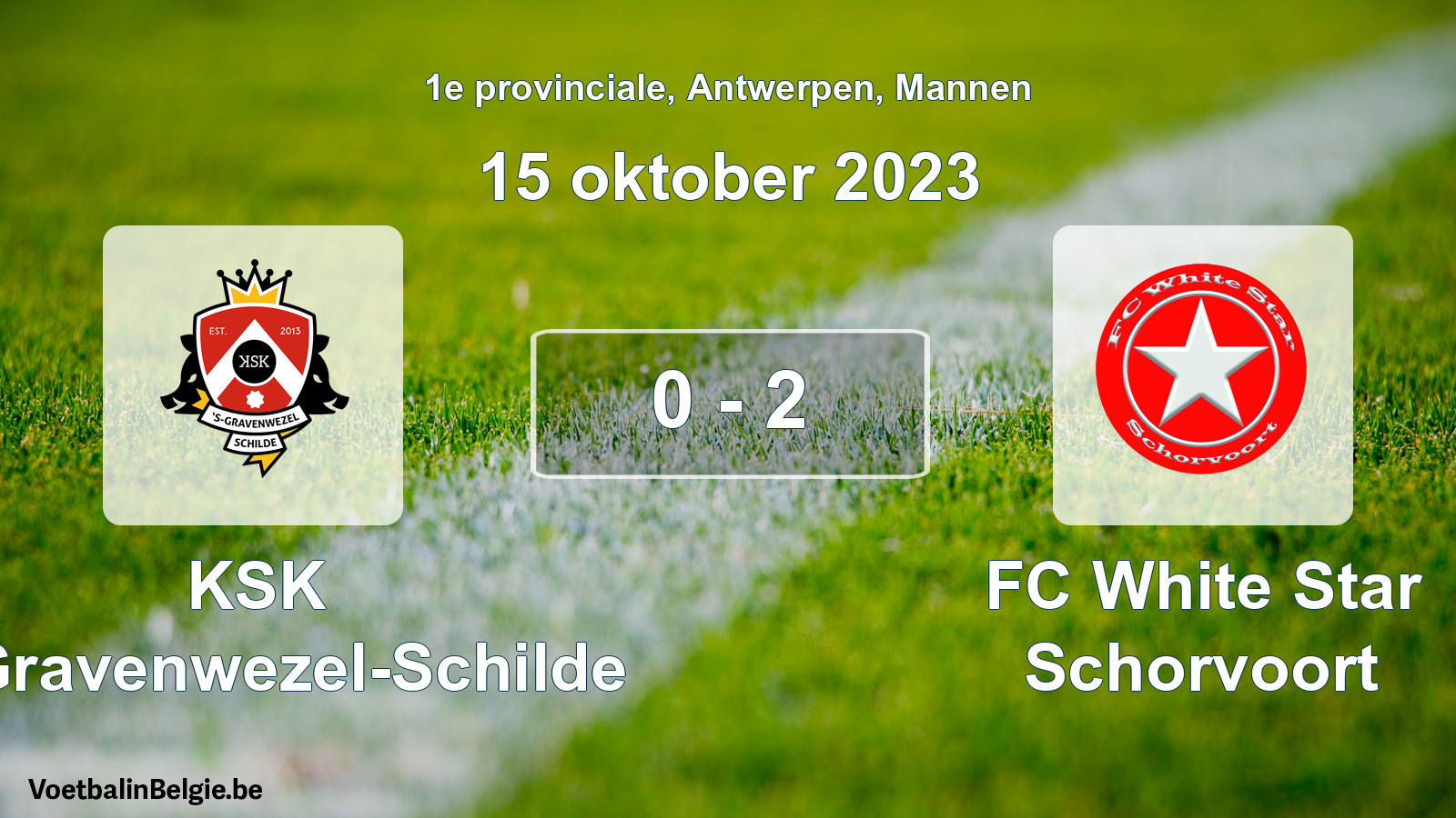 Gespeelde wedstrijd mannenvoetbal: KSK 's-Gravenwezel-Schilde - FC White Star Schorvoort 0 - 2 (15 oktober 2023)